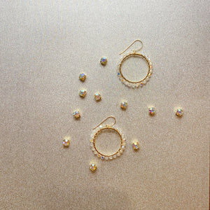 Iridescent Crystal Circle Earrings