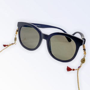 Sunglasses Chain - Glasses Holder - Amethyst and Blue Onyx