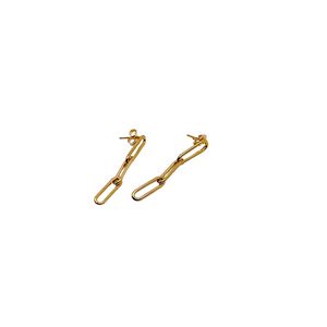 Paperclip Chain Stud Earrings - 14kt Gold Filled