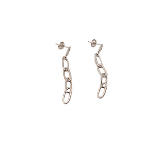 Chain Link Earrings - Silver