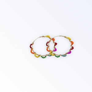 Rainbow Accent Hoops (30mm)