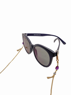 Sunglasses Chain - Glasses Holder - Amethyst and Blue Onyx