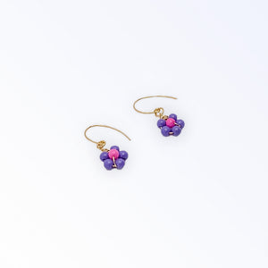 Flower Earrings - Purple - Retro 90s