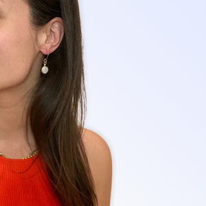 Sparkly White Druzy Drop Earrings