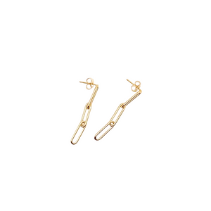 Paperclip Chain Stud Earrings - 14kt Gold Filled
