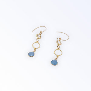 Statement Earrings - Blue Chalcedony