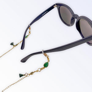Gemstone Sunglasses Chain - Green Onyx, Labradorite & Quartz