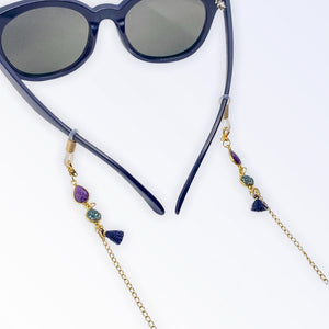 Gemstone Sunglasses Chain - Amethyst & Druzy